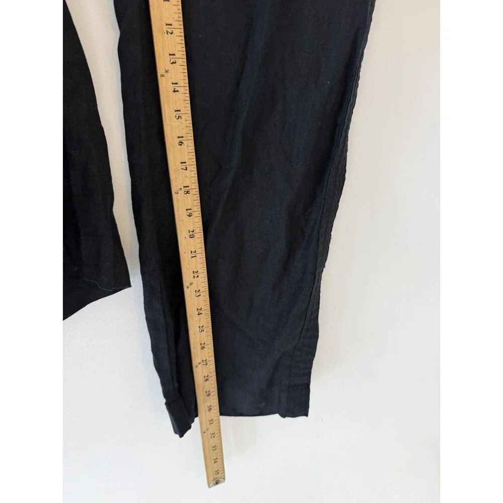 Quince Linen Pants Womens Medium Black 100% European Linen Wide Leg Pant
